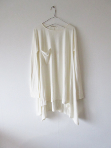 TRANSIT PAR SUCH / トランジット パーサッチ シルク混 ストレッチワイドロングカットソー 3 CREAM * ロンT シャツ