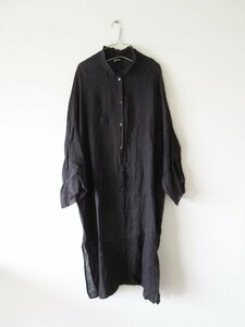 KristenseN DU NORD / クリステンセン ドゥ ノルド cotton gauze shirt dress long BLACK * ワンピース ロングシャツ