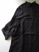 KristenseN DU NORD / クリステンセン ドゥ ノルド cotton gauze shirt dress long BLACK * ワンピース ロングシャツ_画像3