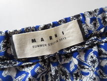 美品 2013 MARNI / マルニ リーフプリントシルクイージーパンツ 38 BLUE * レディース パンツ_画像6