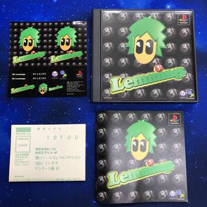 美品　PS1ソフト 3Dレミングス　Lemmings ハガキ　シール付き　PlayStation プレイステーション