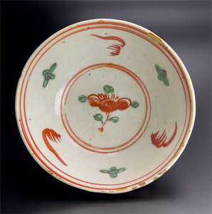明 漳州窑红绿彩碗 中国 古美術