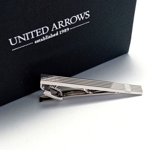 [uat652]UNITED ARROWS United Arrows necktie pin Thai bar silver × pearl white White Butterfly . stripe 