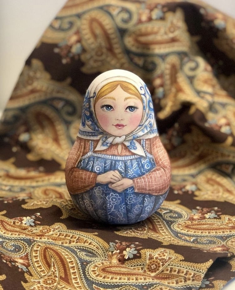 Russian miscellaneous goods☆Russian miscellaneous goods☆Rise and fall traditional costume Matryoshka by Tatyana, handmade works, interior, miscellaneous goods, ornament, object