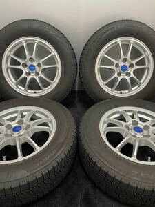 215/65R16 BRIDGESTONE/VRX2 17年製 ECO FORME アルミホイール 16インチ 6.5J＋39 114.3 5H スタッドレス 4本 平座 ブリヂストン (5-B94)