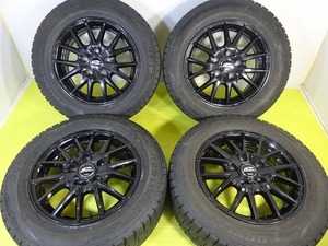 195/65R15 15x6J +52 5穴 PCD114.3【ダンロップ-SCHENDER MID】中古 ホイールセット 2020年 4本 スタッドレス【送料無料】AOM-K0546 青森