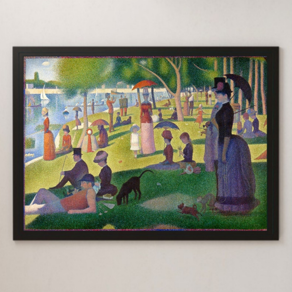 Seurat Ein Sonntagnachmittag auf der Insel La Grande Jatte Gemälde Kunst Hochglanzposter A3 Bar Cafe Klassische Innenlandschaft Pointillismus Frankreich, Gehäuse, Innere, Andere