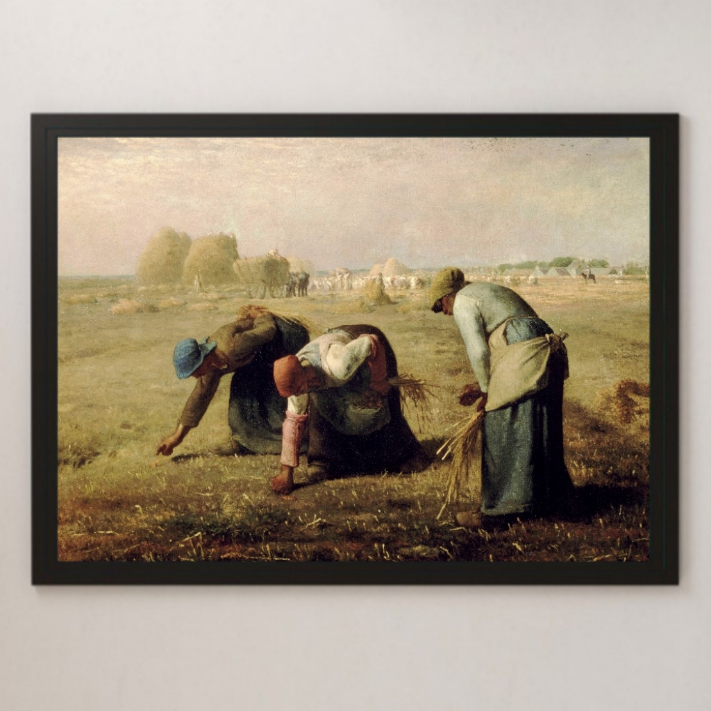 Jean-François Millet Gleaning Painting Art Glossy Poster A3 Bar Cafe Classic Interior Landschaftsmalerei Meisterwerk Altes Testament Frankreich, Residenz, Innere, Andere