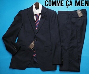 新品定価9.4万円 COMME CA MEN コムサメン 10マンス【CERRUTI イルプリンチペ】シャドウチェック スーツS/M紺(09) 03GT02