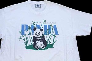 ★90s USA製 Leeリー PANDA パンダ コットンTシャツ 白 XL★オールド ビンテージ アニマル オーバーサイズ ビッグサイズ