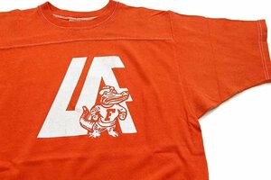 ★70s USA製 Championチャンピオン Florida Gators コットン フットボールTシャツ オレンジ L★ビンテージ バータグ アメフト カレッジ