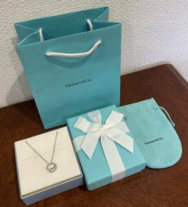 新品 未使用 正規品 ティファニー tiffany&co ネックレス エターナル シルバー ケース 巾着 紙袋 リボン プレゼント サークル ギフトリング