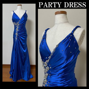 [ new goods unused ] long dress party dress musical performance . elegant Eve person g dress navy blue FL9022ne4 M