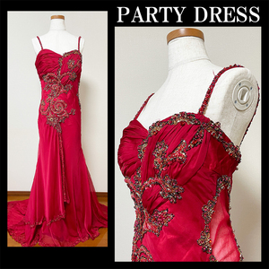 [ new goods unused ] long dress party dress musical performance . elegant Eve person g dress wine red FL50010wn6 M