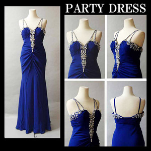 [ new goods unused ] long dress party dress musical performance .ma-me-do Eve person g dress navy blue color FL13565be6