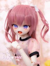 【AK*doll】DDH-01 カスタムヘッド ソフビ盛り開口 SWセミホワイト デカールアイ付き_画像5