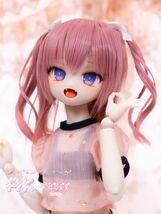 【AK*doll】DDH-01 カスタムヘッド ソフビ盛り開口 SWセミホワイト デカールアイ付き_画像3