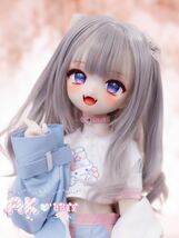 【AK*doll】DDH-01 カスタムヘッド 開口ソフビ盛り SWセミホワイト デカールアイ付き_画像8