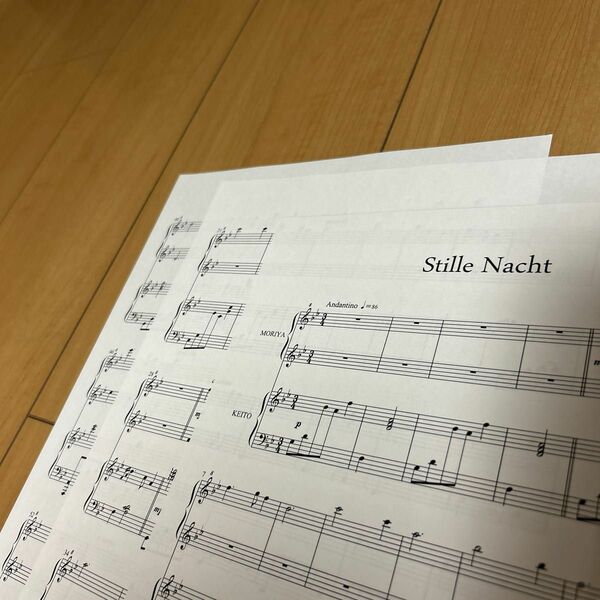 Stille Nacht、きよしこの夜　　　　　　　　　レフレール連弾楽譜