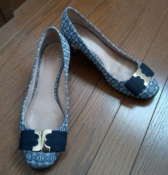 トリーバーチ Tory Burch パンプス ロゴ デニム リボン お出かけ 