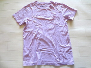 ★ロンハーマン８１００ダメージ加工ポケットTシャツ　紫XS　美品！