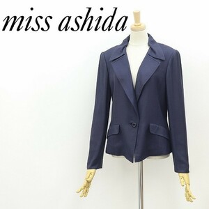 ◆miss ashida ミスアシダ タックカラー 1釦 ジャケット ネイビー 11