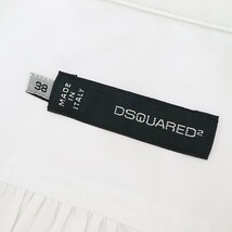 美品◆DSQUARED2 ディースクエアード ストレッチ ロゴボタン コットン 半袖 シャツ ブラウス ホワイト 38_画像4