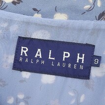 国内正規品◆RALPH LAUREN ラルフローレン 花柄 シフォン シャツ ワンピース くすみブルー 9_画像4