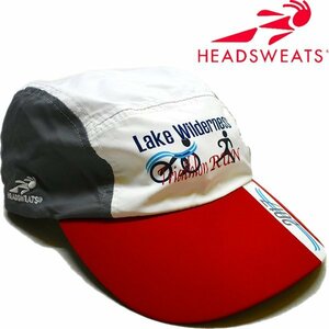 1点物◆ヘッドスウェットHEADSWEATS帽子5パネルキャップ古着メンズレディースOKアメカジ90sストリート/スポーツMixナイロン赤グレー558743