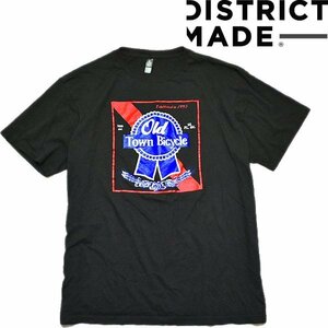 1点物◆DISTRICT MADE黒プリントTシャツ古着メンズLレディースOKアメカジ90sストリート/スポーツMixファッションブランド中古/自転車558802