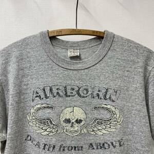 sizeM сделано в Японии Восток AIR BORN Skull копия Vintage футболка Buzz Rickson's 