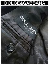 即完売 08AW DOLCE&GABBANA ドルチェ&ガッバーナ イタリア製 最高級コットンベロアモノグラムライニング1Bテーラードジャケット 44 良品_画像5