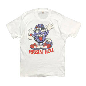 80S USA製 ヴィンテージ カリフォルニアレーズン RAISIN HELL キャラクター Tシャツ メンズL シングルステッチ 古着 BA2023