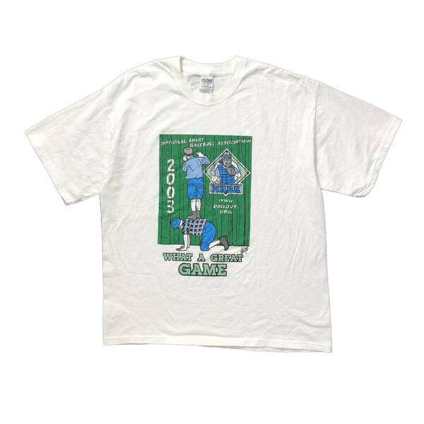 00S ヴィンテージ NABA ベースボール 野球 プリント Tシャツ メンズXL ホワイト 大きいサイズ 白T ホワイト 古着 BA2025