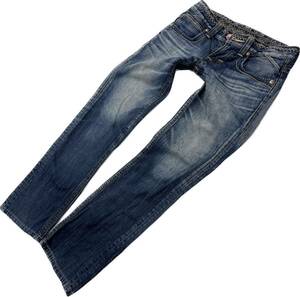 EDWIN * BTL512 надежно цвет ..* Denim брюки индиго Rollei z джинсы длиные ноги S женский American Casual б/у одежда Edwin #Ja6058