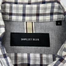 SHIPS JET BLUE ☆ オンオフどちらにも◎ 長袖 チェック シャツ ブラウン ホワイト ダークネイビー S 大人カジュアル シップス■BG188_画像6