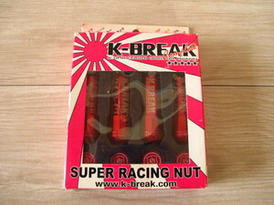 ●未使用● K-BREAK・ケイブレイク＊「SUPER RACING NUT・スーパーレーシングナット」レッド・M12xP1.25