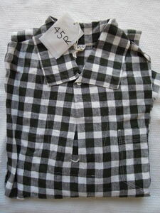 45r silver chewing gum check. pull over dress linen