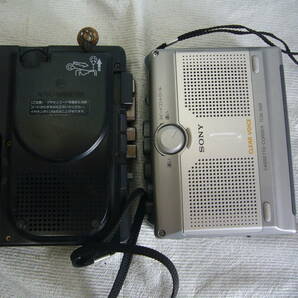 SONY カセットコーダー TCM-500（良品）/TCM-25（革ケース付き・ジャンク品）2個 中古品 昭和レトロ/当時物の画像4