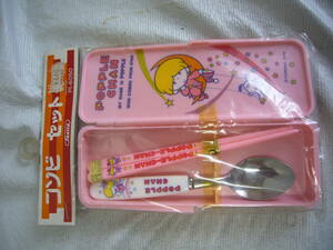  combination set ( spoon * chopsticks ) POPPLE CHAN PI6050 pink unopened goods that time thing 