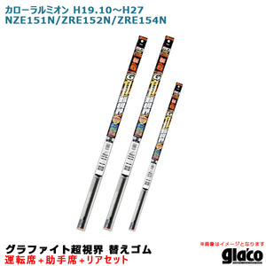 ソフト99 ガラコワイパー 超視界 替えゴム 車種別セット カローラルミオン H19.10～H27. NZE151N/ZRE152N/ZRE154N 運転席+助手席+リア