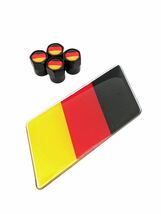 J 黒 ドイツ 国旗 バルブキャップ エンブレム ステッカー フェンダー フォルクスワーゲン ビートル GTI ゴルフ ポロ パサート アップ_画像1