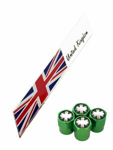 B 緑 イギリス 国旗 ステッカー フェンダー バルブキャップ エンブレム MG ローバー ロータス エリーゼ イレブン アストンマーチン m
