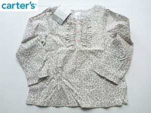 新品 carter's カーターズ ★ピンク×グレー系　レオパード柄　シャツ　4ｔ…身長100相当