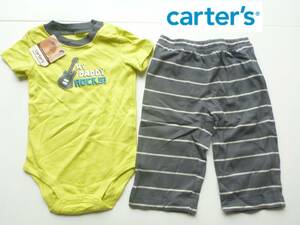  новый товар carter's Carter's * желтый зеленый × серый гитара выше like вышивка короткий рукав верх и низ в комплекте 6m... рост 60.,5.7-7.4.