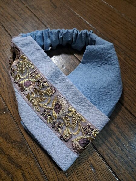 ハンドメイド　インド刺繍リボンのヘアターバン