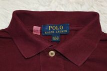 ★④★POLO★ラルフローレン★ラルフローレン(株) ★エンジ色・ポロ刺繍付き半袖ポロシャツ　M　（1０-1２）　1５0/７６_画像3