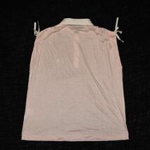 ★DAKS★ダックス★着心地良い麻綿素材・ピンク＆白の可愛いノースリーブシャツ　M_画像9