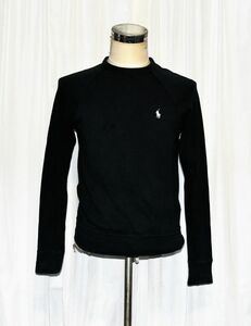 ★POLO★RALPH LAUREN★ラルフローレン(株)★人気のダークネイビー、着心地良い少々厚手の長袖Tシャツ　XS・M