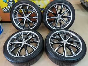 ☆ワーク シュヴァート SC4 20インチ アルミ 8.5J +55 5穴 PCD114.3 黒 ポリッシュ RV-02 245/40R20 4本 中古 WORK SCHWERT☆